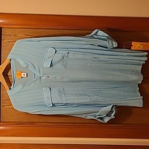 Ruby Rd. Blouse. Light turquoise color. Plus size women's 3X.